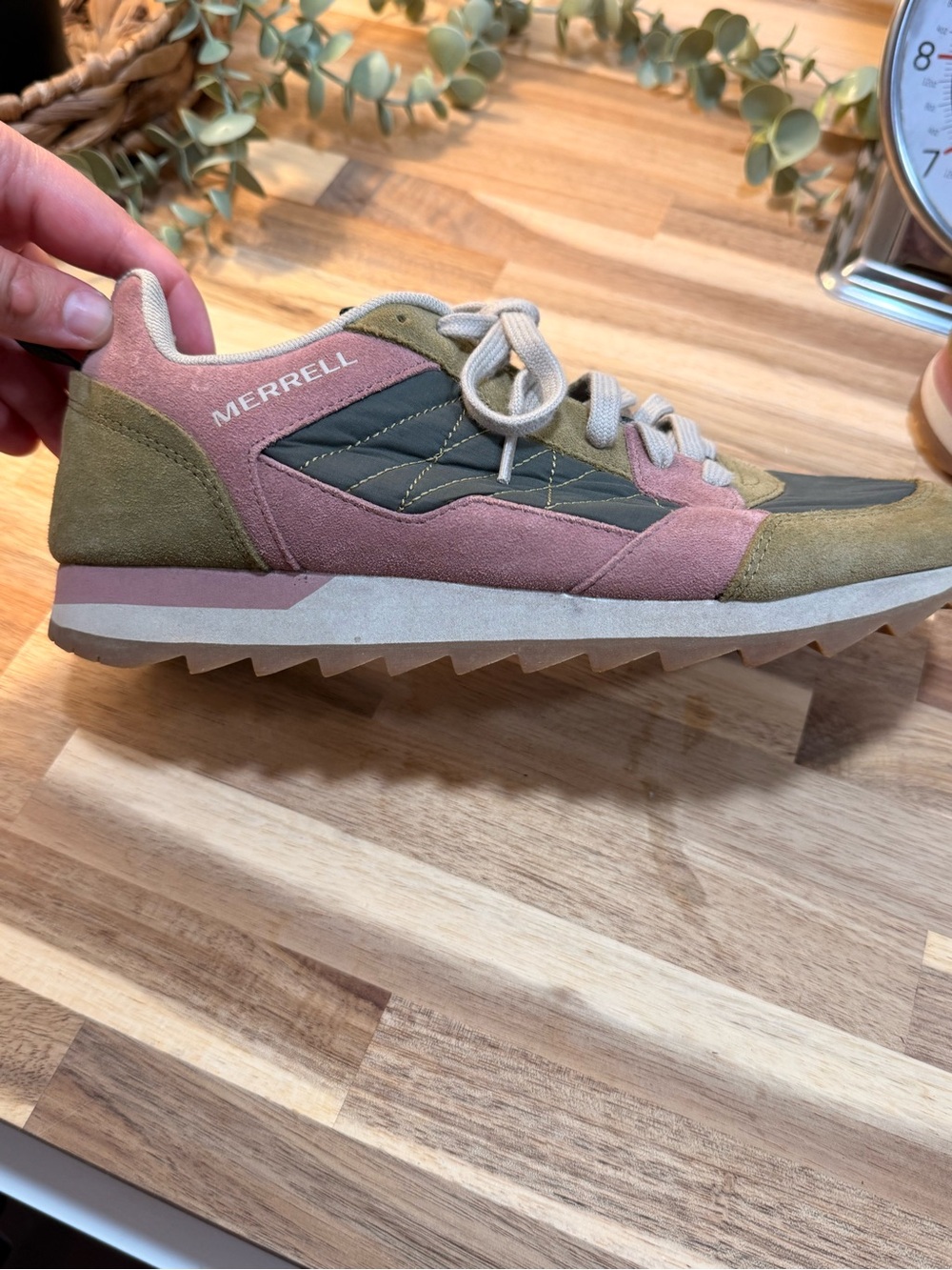 Merrell Kids Olive, Pink & Gray Trail Sneakers - Picture 2 of 7